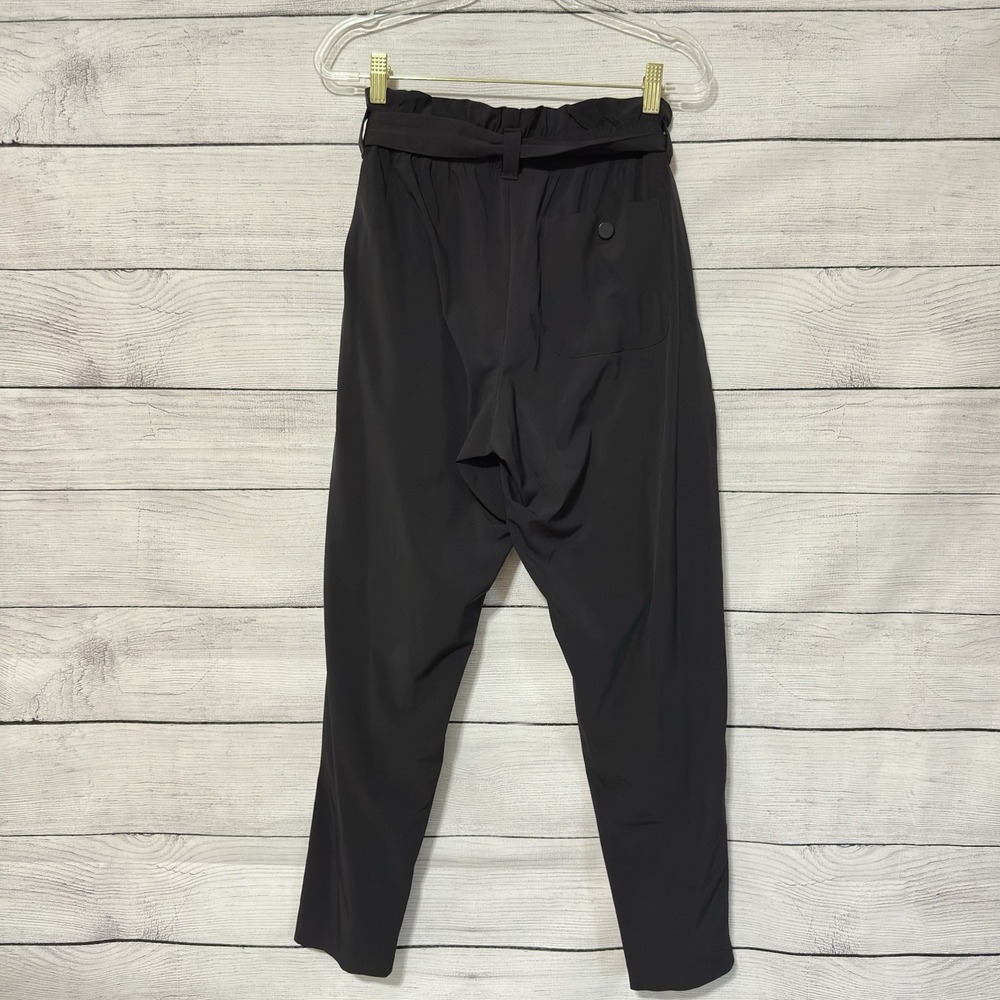 Athleta Women's Skyline Black Pant‎ High-Rise Belted Size 8 Stretchy Business - Picture 5 of 8